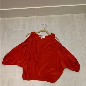 Fifteen-Twenty Vibrant Orange Cold Shoulder Blouse